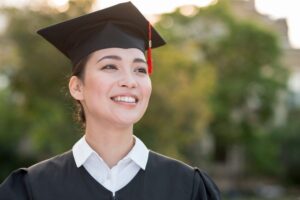 A university student in her convocation