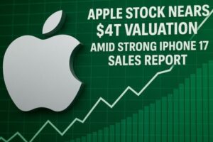 Apple-stock-nears-4T-valuation-amid-strong-iPhone-17-sales-report-1-800x445